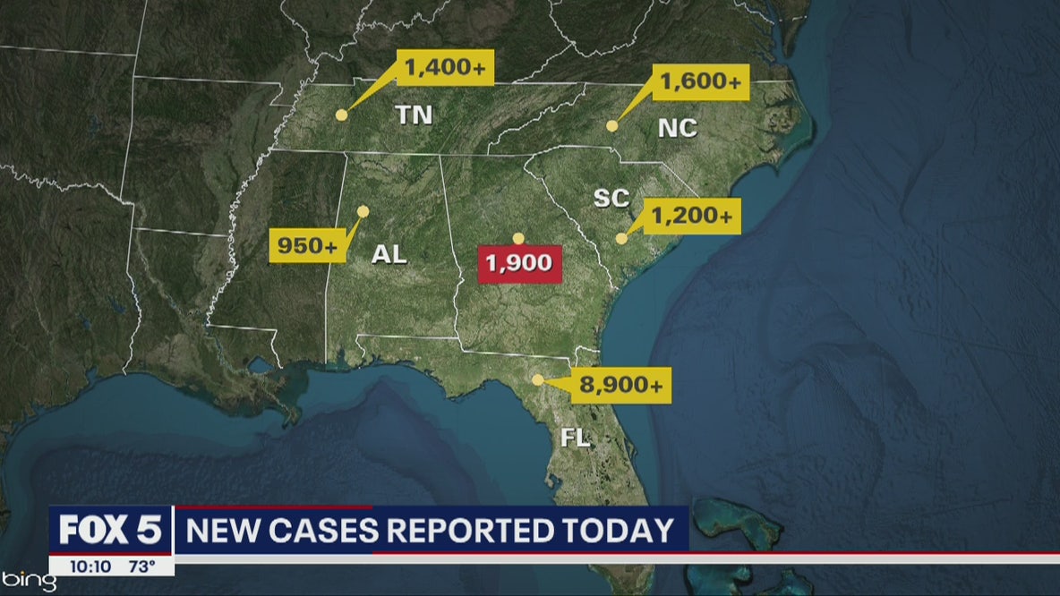 Sharp uptick in confirmed coronavirus cases across the South